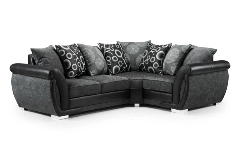 Shani Sofa Black/Grey Right Hand Facing Corner