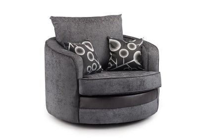 Shani Sofa Black/Grey Swivel Chair
