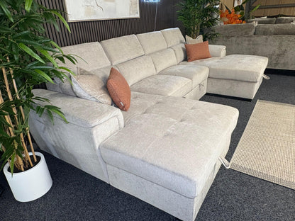 Layla U-Shape Light Beige Sofa Bed