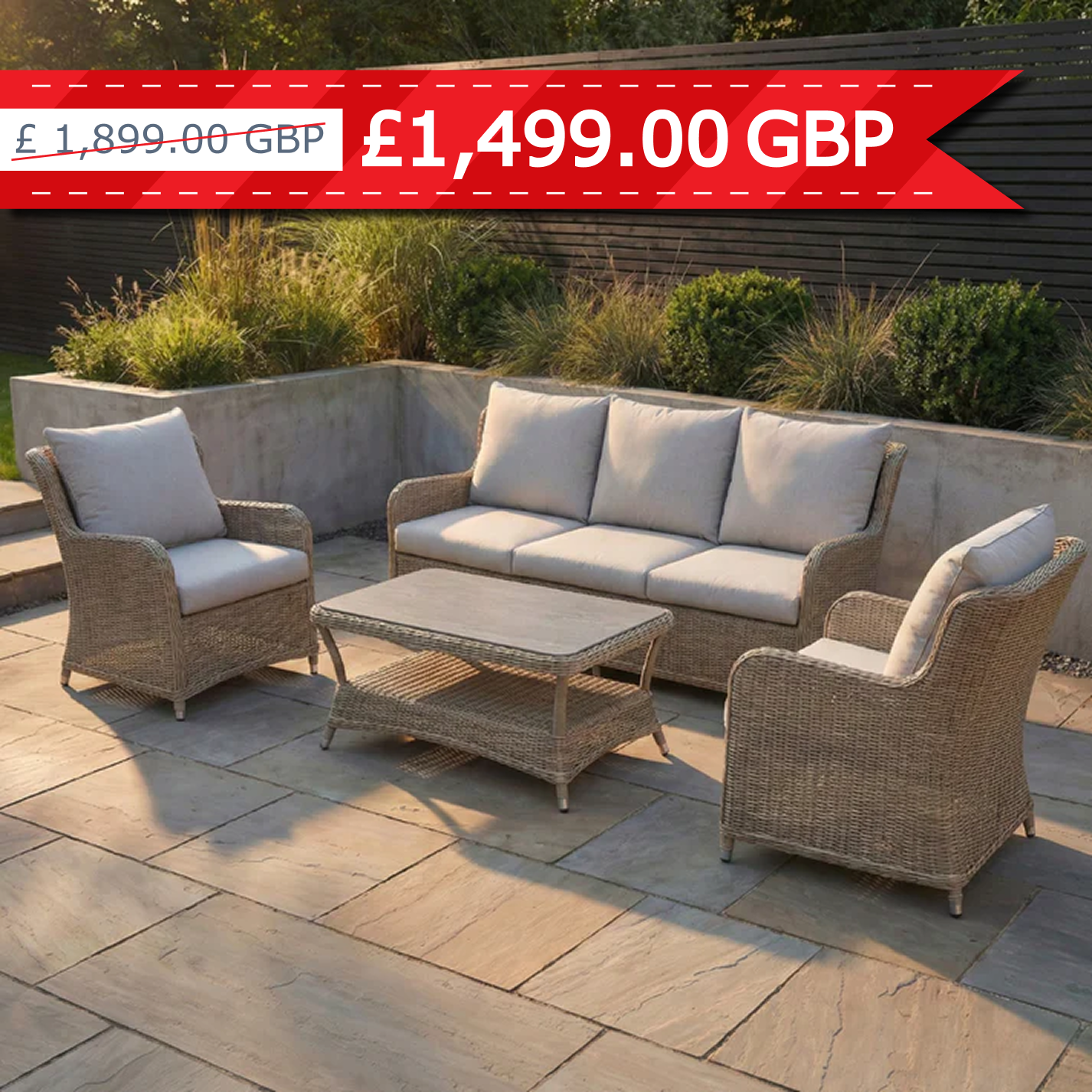 Windsor Beige Lounge Sofa Set