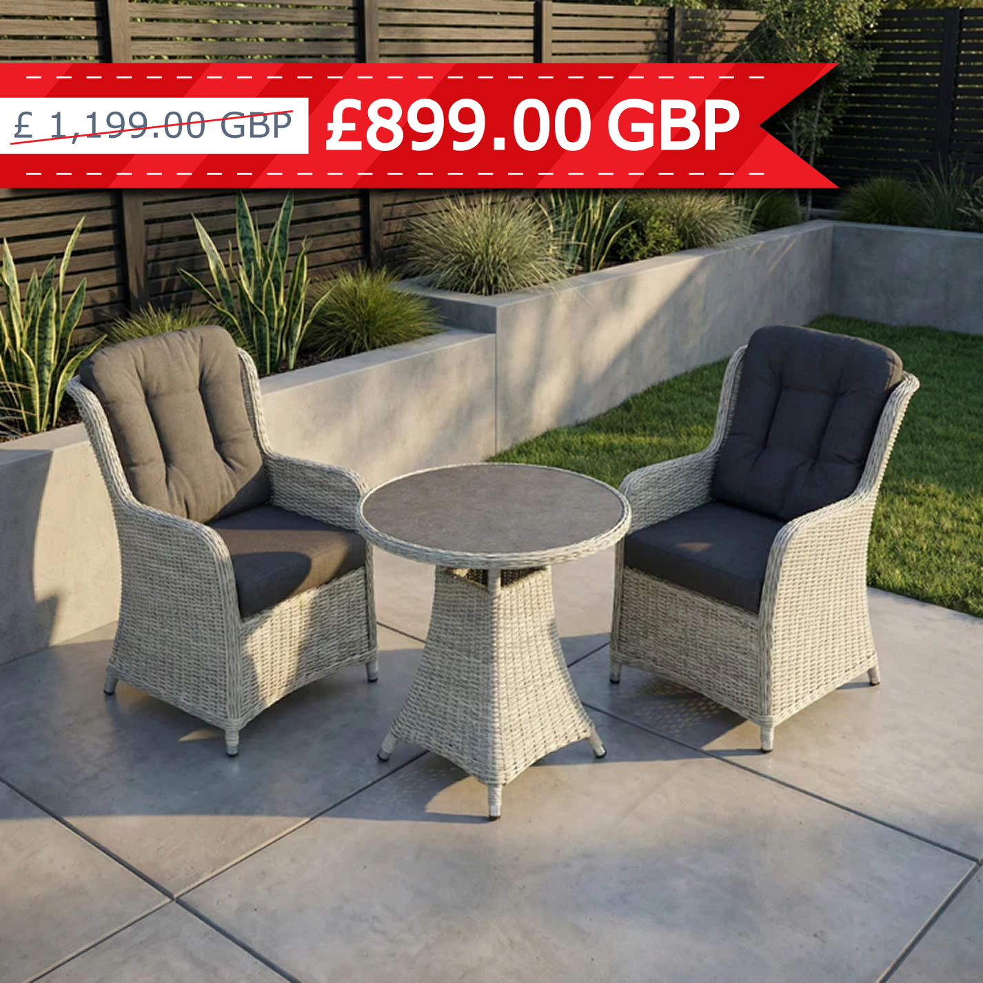Windsor Grey Standard Bistro Set