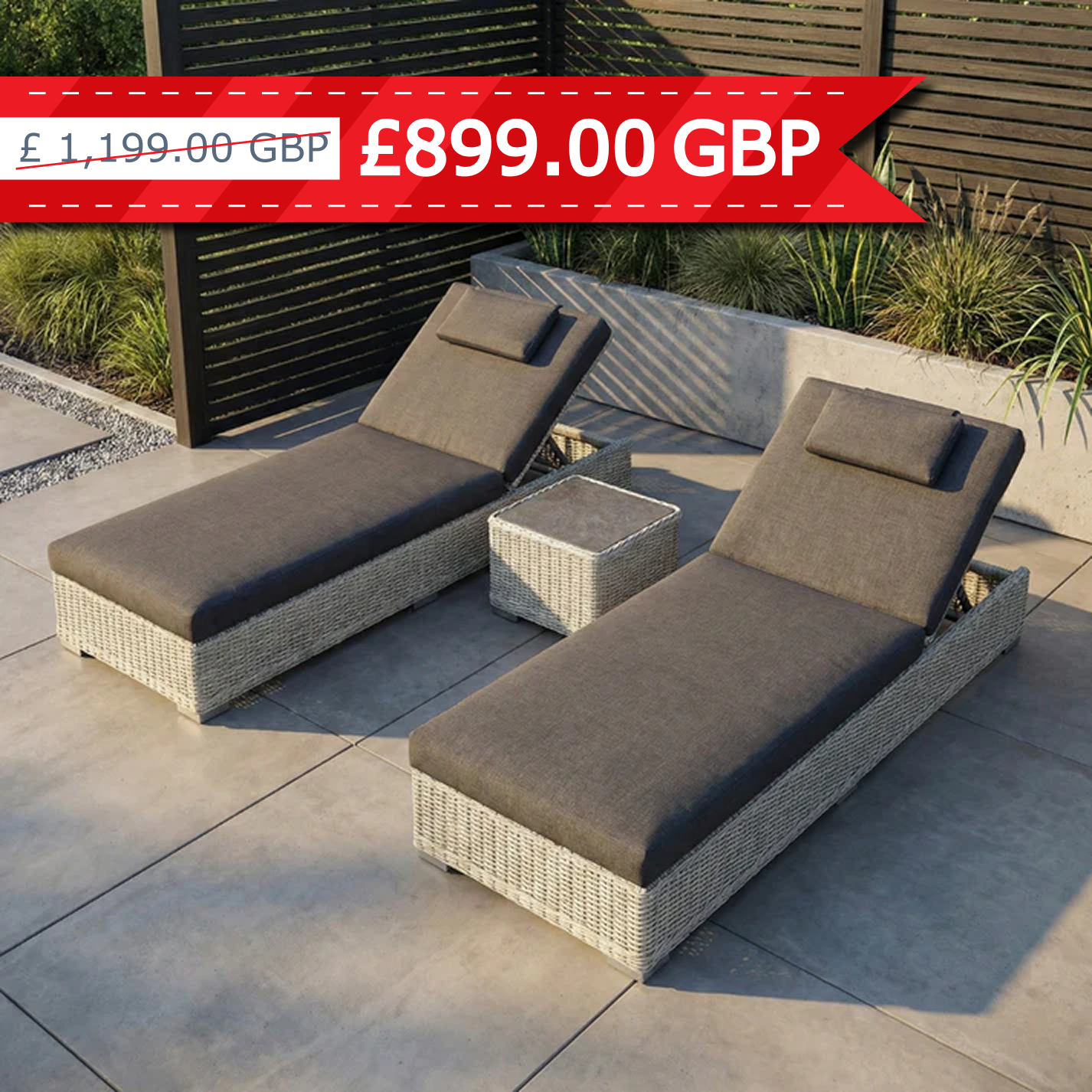 Windsor Grey Sun Loungers