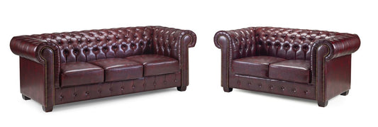 Chesterfield Sofa Oxblood Red 3+2 Set