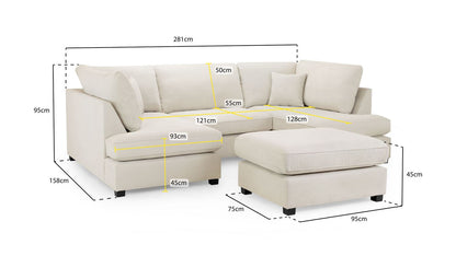 Barnaby Sofa Beige U Shape Corner