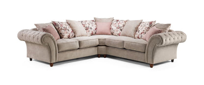 Florence Chesterfield Sofa Beige Large Corner