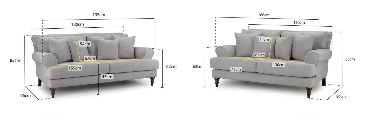 Sonny Sofa Grey 3+2 Set