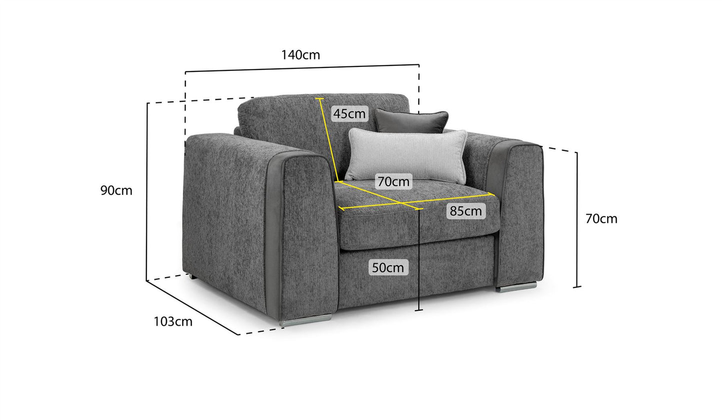 Naples Sofa Grey Armchair