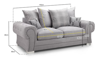 Vespa Scatterback Sofabed Grey 3 Seater