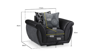 Shani Sofa Black/Grey Armchair