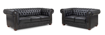 Chesterfield Sofa Black 3+2 Set