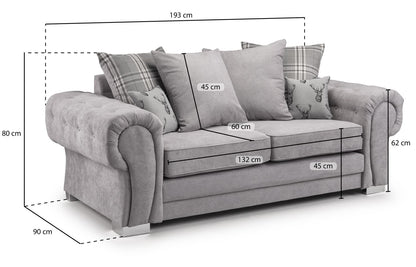 Vespa Scatterback Sofa Grey 3 Seater