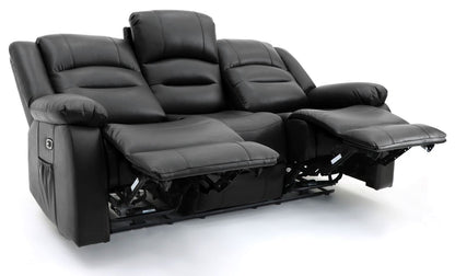 Alto Electric Recliner Sofa Black 3 Seater