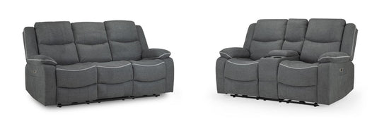 Harald Electric Recliner Sofa Grey Fabric 3+2 Set