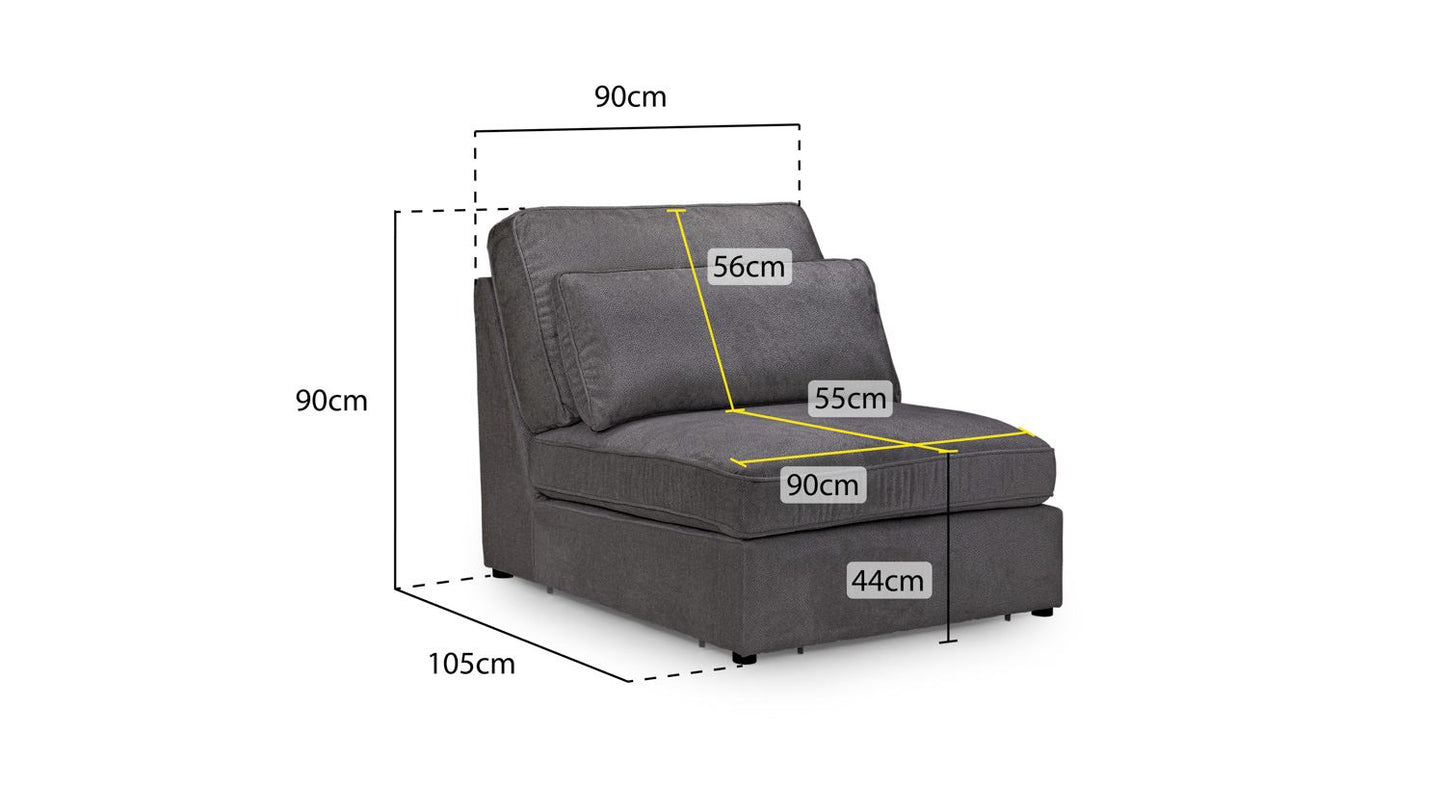 Katia Modular Sofa Mocha Armless Piece