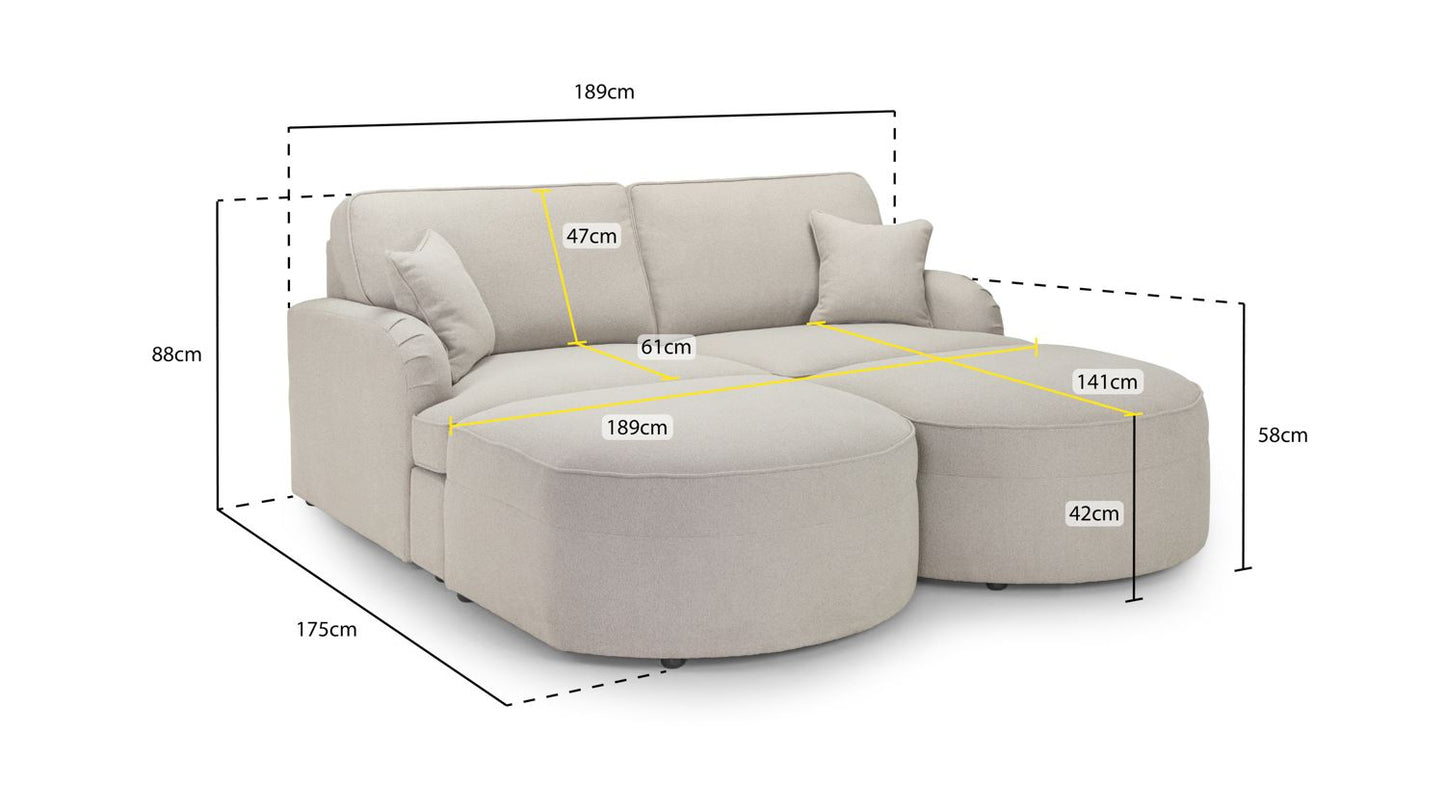 Erin Sofabed Beige 3 Seater