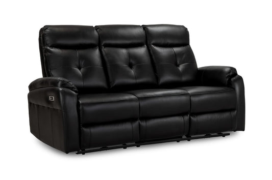 Jonas Electric Recliner Sofa Black 3 Seater