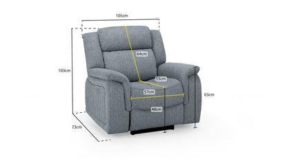 Liston Recliner Sofa Grey Armchair