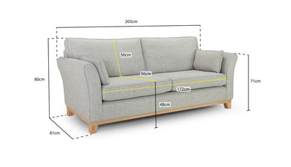 Delta Sofa Grey 4 Seater