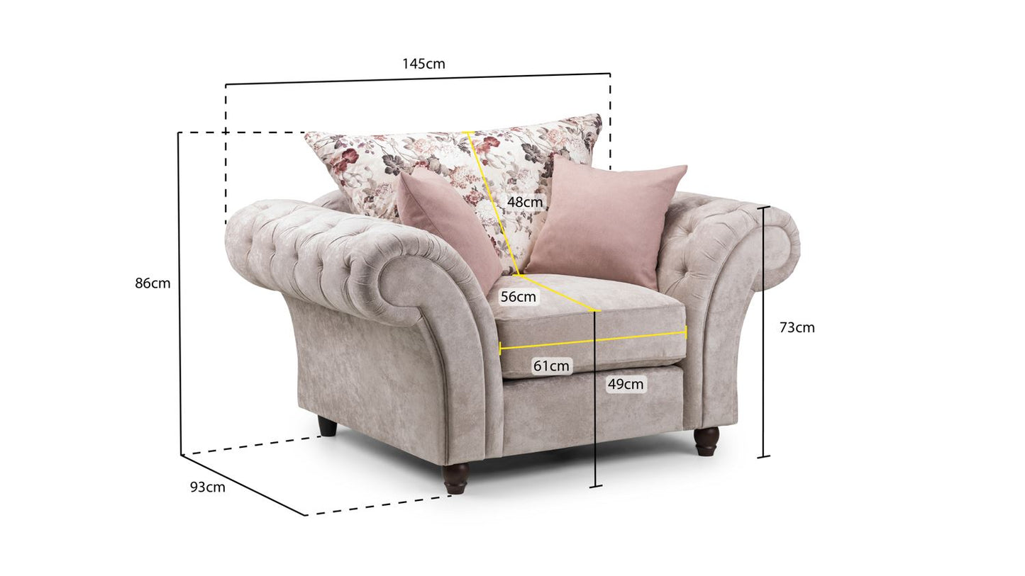 Florence Chesterfield Sofa Beige Armchair