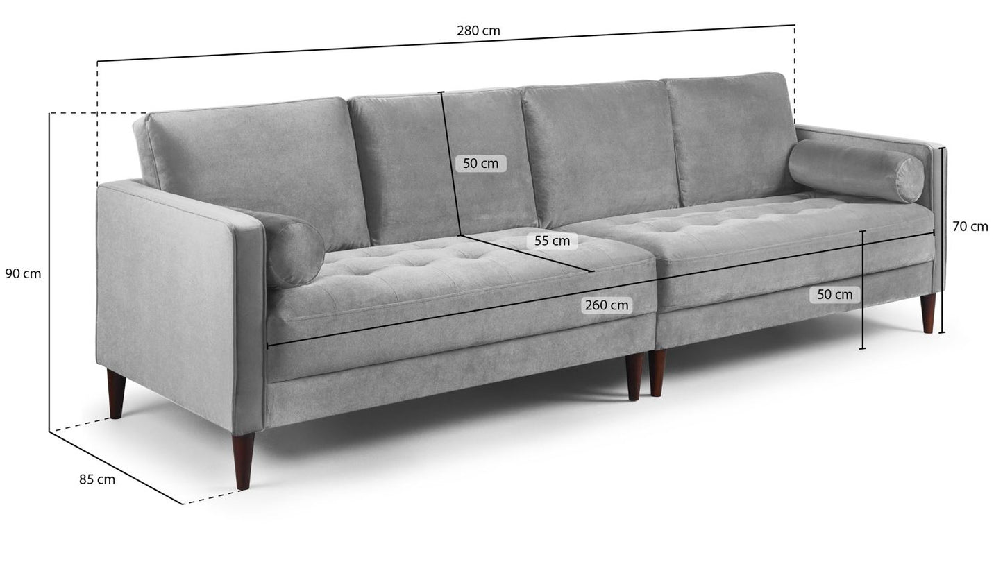 Herald Sofa Plush Blue 4 Seater