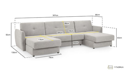 Kelda Sofabed Grey Universal Corner