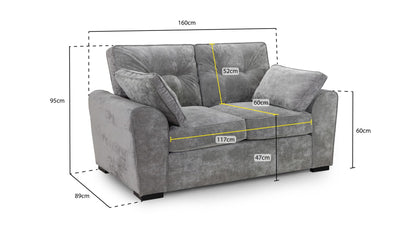 Maxwell Sofa Grey 2 Seater