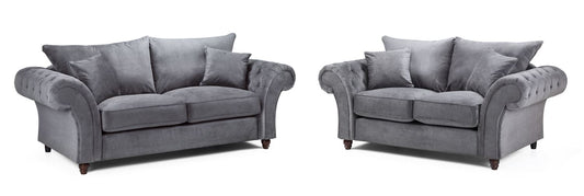 Buckingham Fullback Sofa Grey 3+2 Set