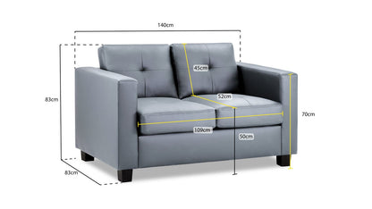 Jeremi Sofa Grey 2 Seater