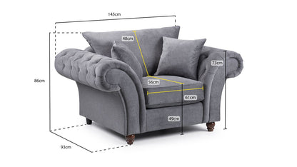 Buckingham Fullback Sofa Grey Armchair