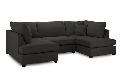 Barnaby Sofa Black U Shape Corner