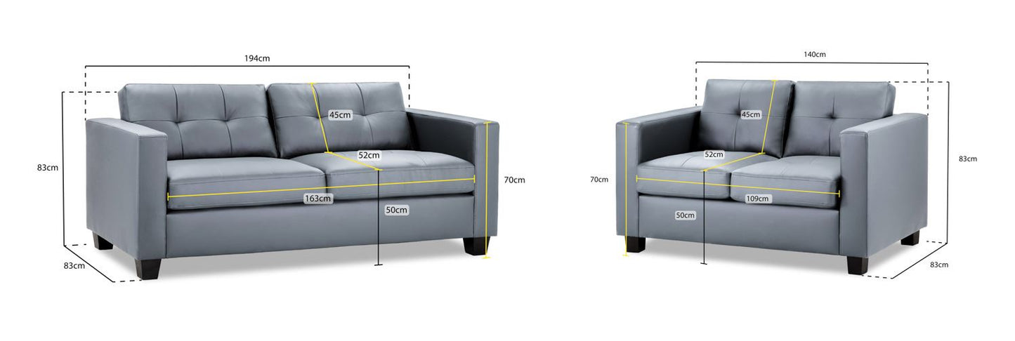 Jeremi Sofa Grey 3+2 Set