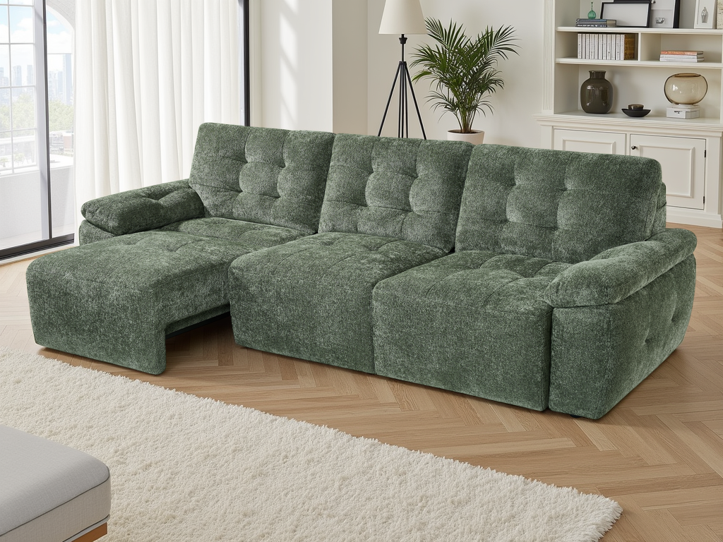 Texas Electric Green Sofa Bed