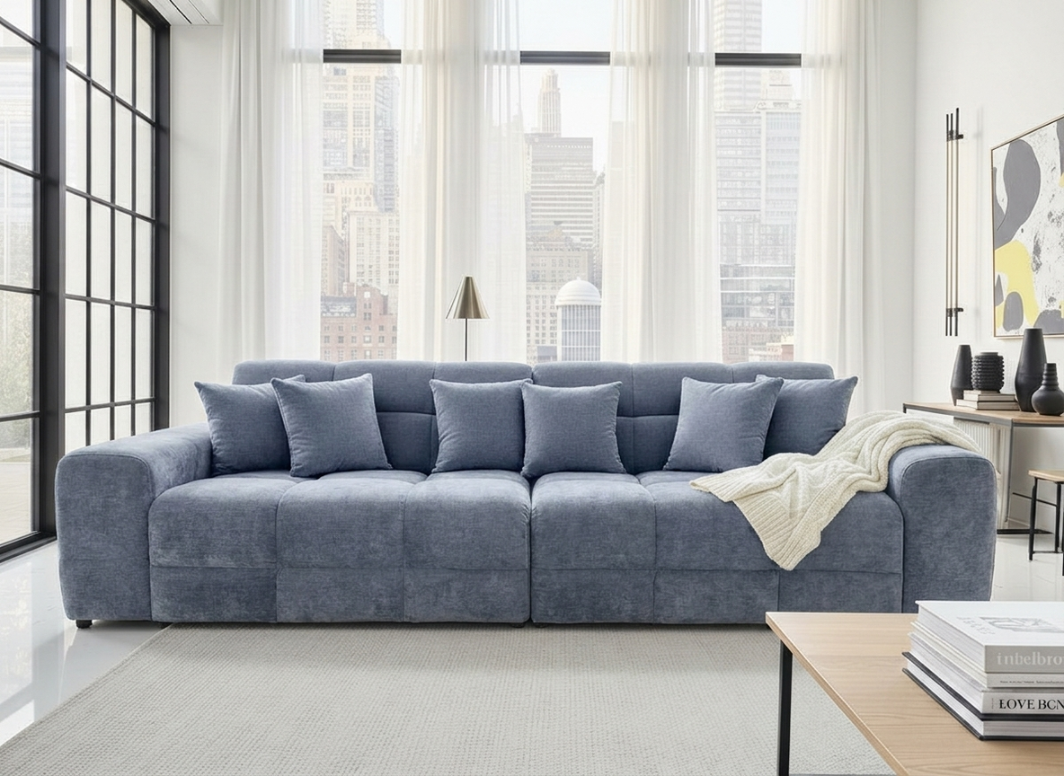 Jackson 4 Seater Slate Blue Sofa