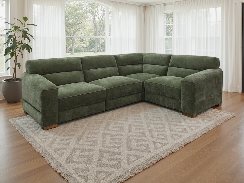The Pasha Universal Corner Green Sofa
