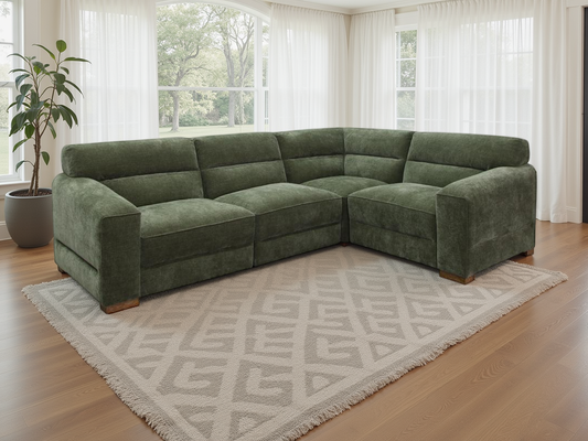 The Pasha Universal Corner Green Sofa