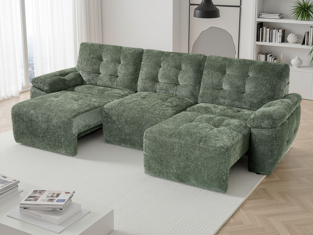 Texas Electric Green Sofa Bed