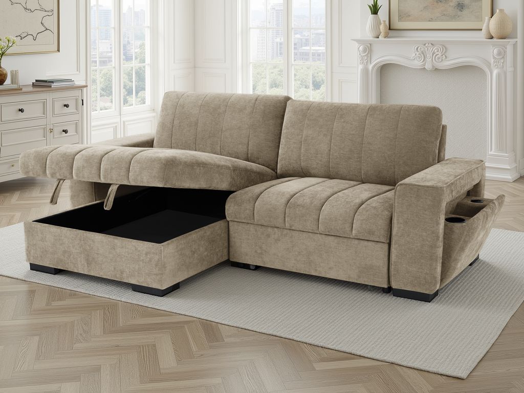 Franky  Beige Sofa Beds