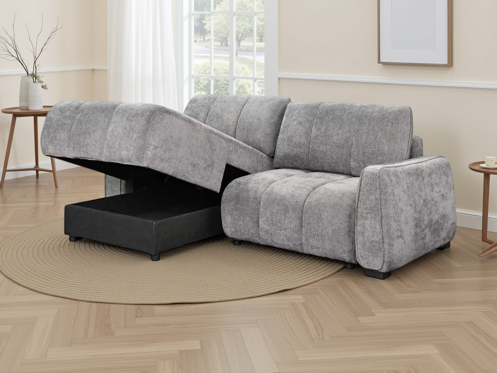 The Porto Universal Corner Light Grey Sofabed