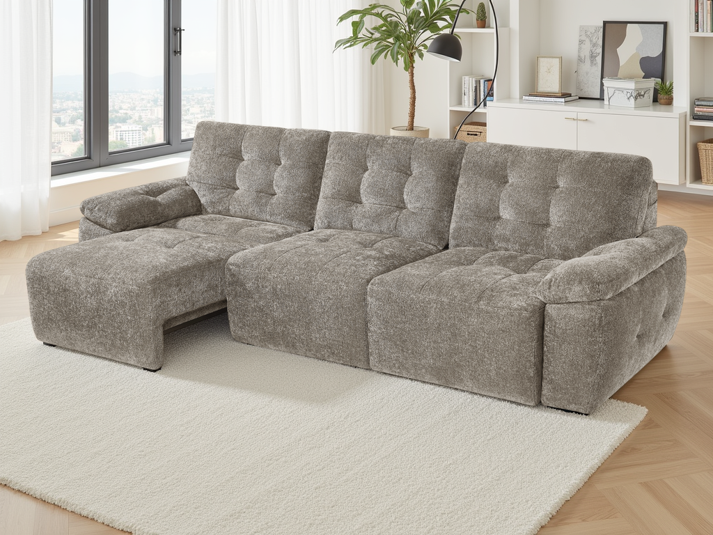 Texas Electric Beige Sofa Bed