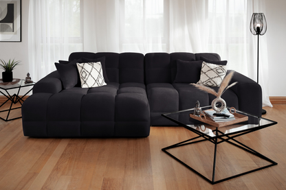 Jackson Corner Black Sofa