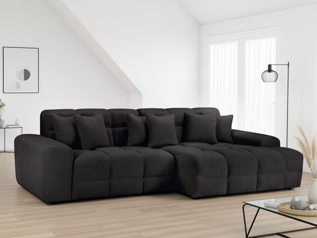 Jackson Corner Black Sofa