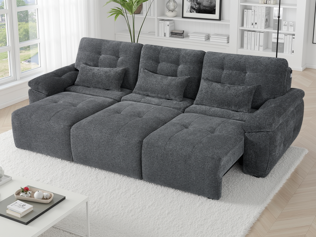 Texas Electric Dark Grey Sofa Bed